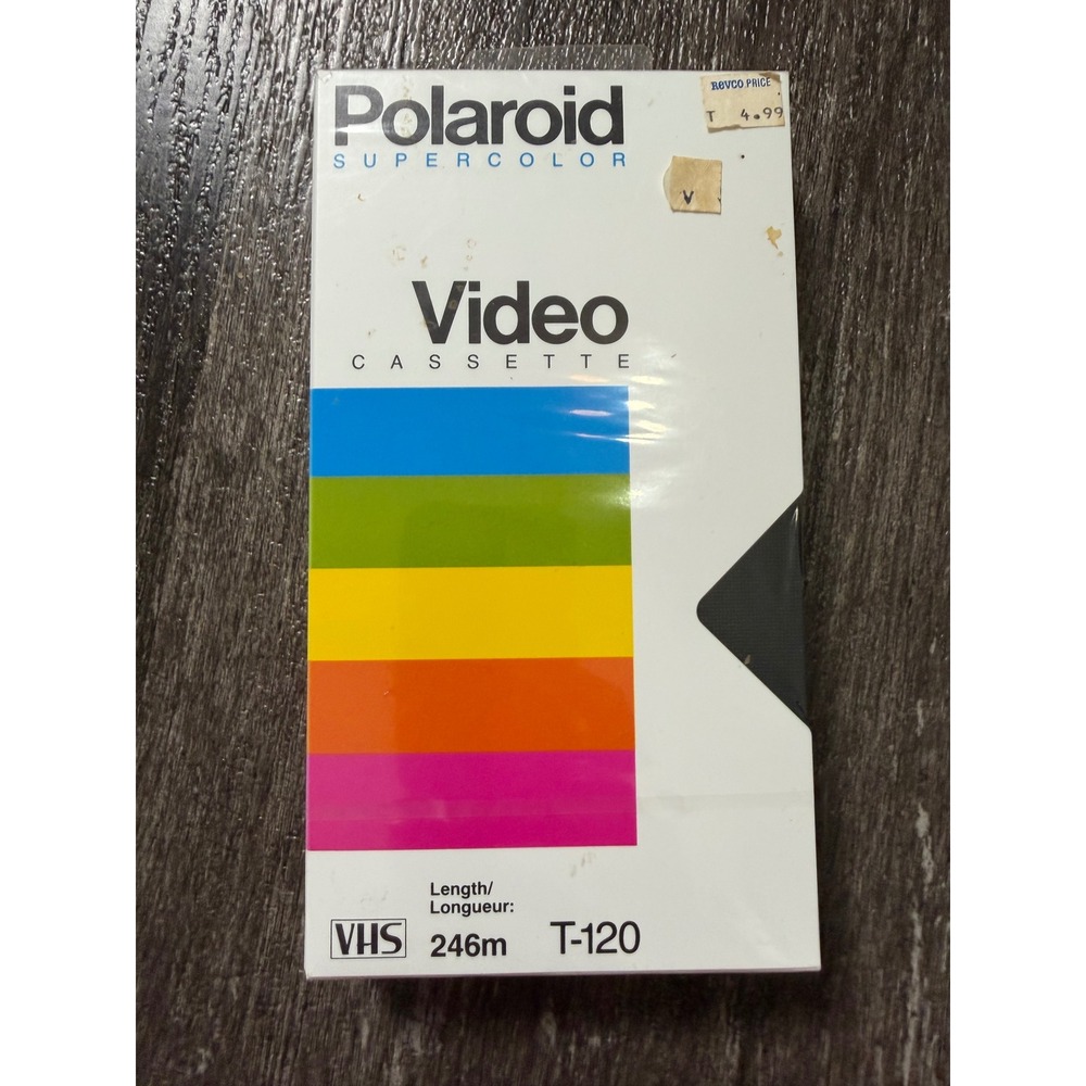 Polaroid VHS Blank Tape Unisex T-120 White Supercolor Rainbow Video Cassette New